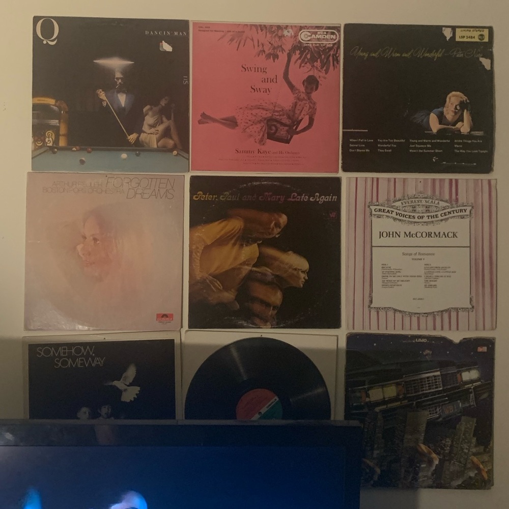9 Pink/Black Vinyl Album Wall Record Decor